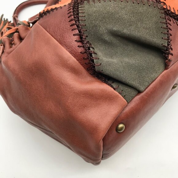 Nype Terra Cotta Patchwork Leather Kings Road Shoulder Bag - Picture 7 of 10